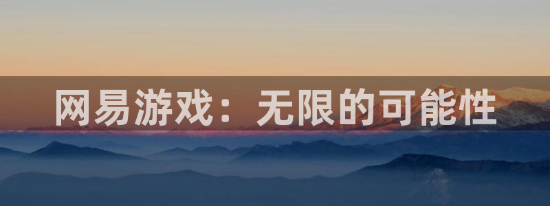 bg大游酒庄：网易游戏：无限的可能性